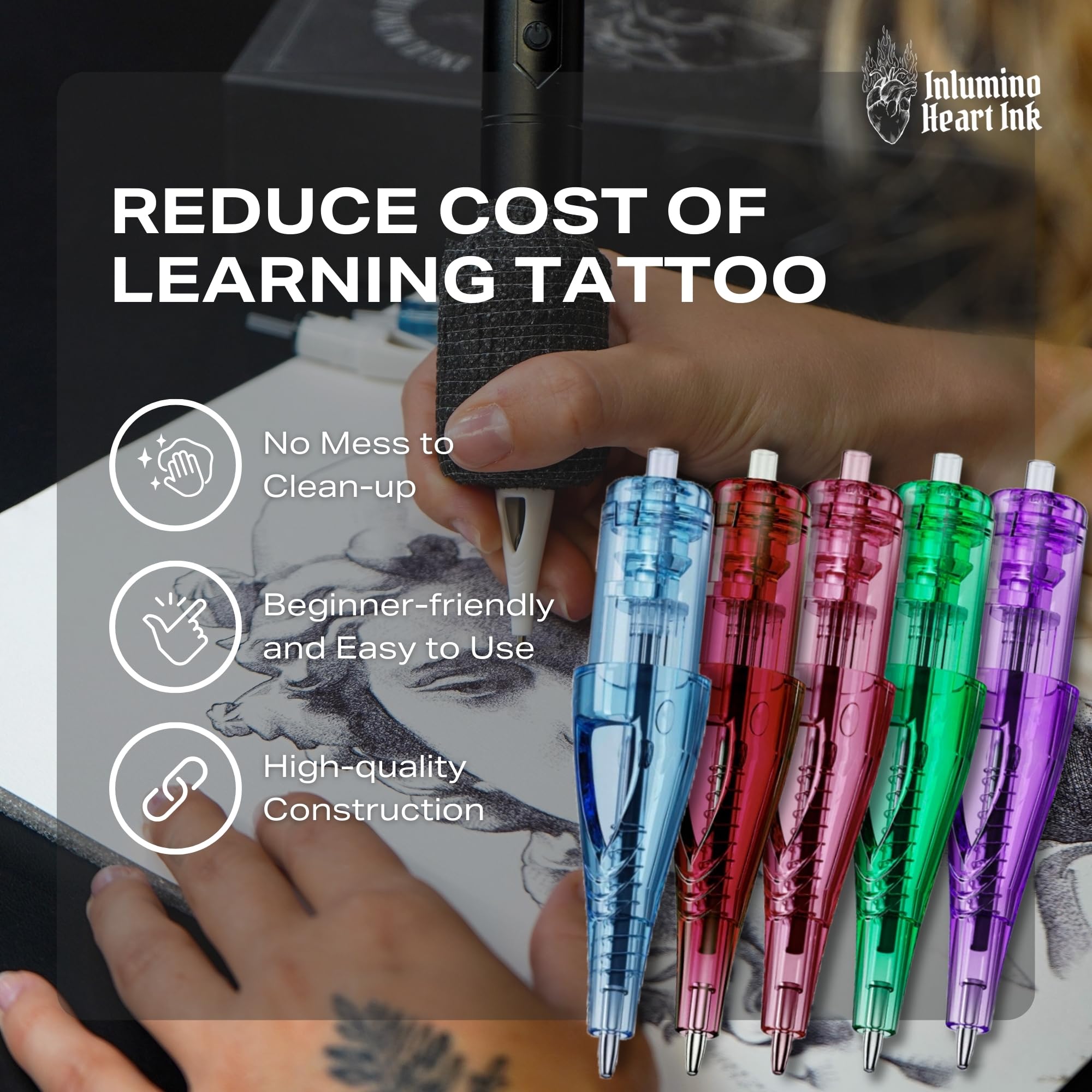 Amazon.co.jp: Inlumino ハート インク ボールペン ドット ペン